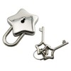 Tegg Star Shape Padlock Vintage Style Silver Tone Mini Archaize