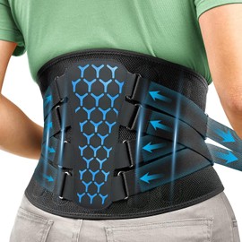 CXJYSD Soporte Lumbar Para Hombres Y Mujeres,Faja Lumbar Ajustable Con 4 Aleaciones Con Memoria,2 Tiras Elásticas Y 1 Tira Flexible De Pp,Se Utiliza Para Aliviar La Fatiga De La Espalda Y Proteger Los Músculos Cintura Y Espalda. (L)