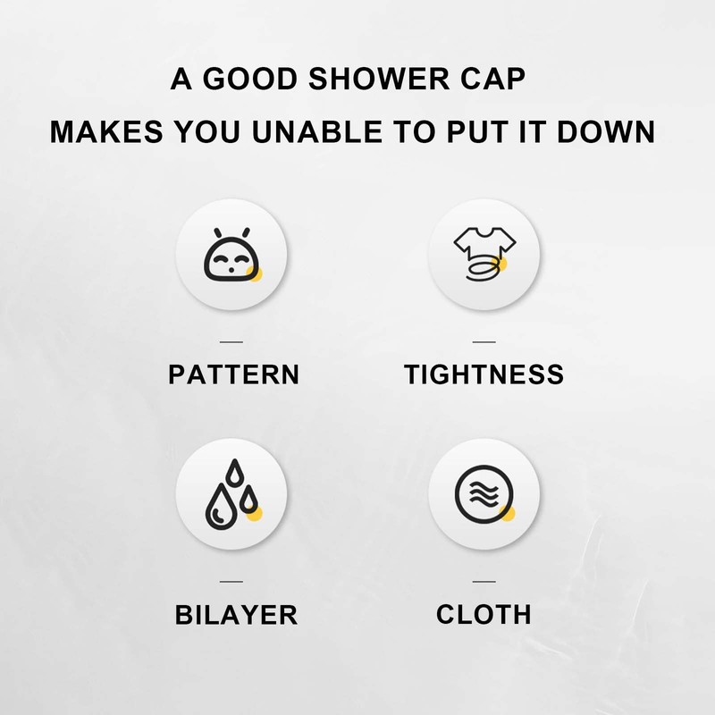 Cute Shower Cap - ShiningUU 2pcs Reusable Shower Caps for