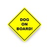 DOG ON BOARD WARNING SAFETY BUMPER STICKER Yellow Sign Car