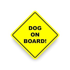 DOG ON BOARD WARNING SAFETY BUMPER STICKER Yellow Sign Car Vinyl vehicle