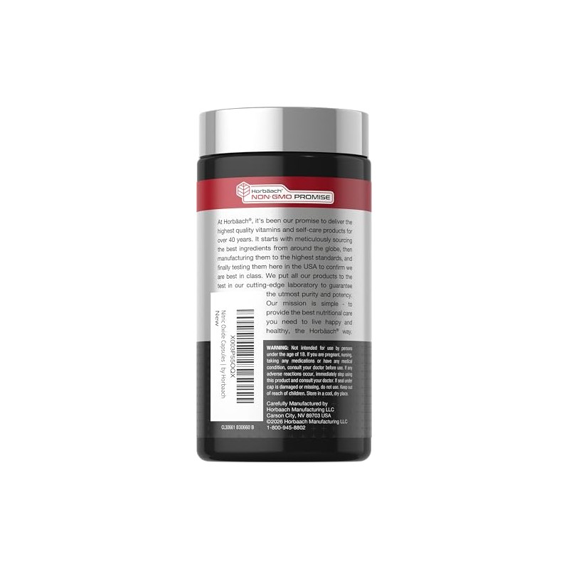 Horbäach Nitric Oxide Beet Root Capsules | 180 Count |