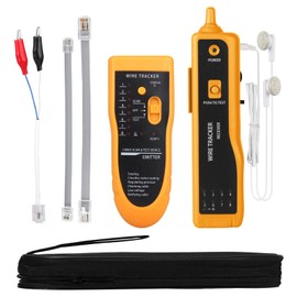 MOOCCI Cable Tracer Ethernet Network Cable Tester RJ45 RJ11 - Wire Toner Tracker CAT5 CAT6 Continuity Tester - Tone Generator and Probe Kit Telephone Line Finder Locator Detector Tool - Orange