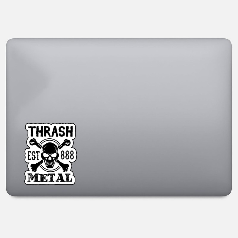 Thrash Metal 6-Inch Vinyl Decal Sticker for Laptops, Water Bottles,