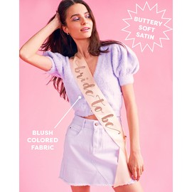 xo, Fetti Faja de despedida de soltera de oro rosa – Bride To Be | Decoraciones de despedida de soltera – Faja para novia, regalo de despedida de soltera, decoración de fiesta de compromiso | Favor de bach