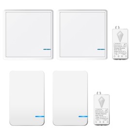 NineLeaf Wireless Light Switch and Reciever Kit, Wireless Switch Remote, No Wiring Required, Easy to Install Long Range for Led Light Ceiling Lights Fans (2Mini Switch 2Square Switch 2Receiver Kit)