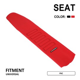 JFG RACING Dirt Bike Universal Seat Cover, Non-Slip Motorcycle Gripper Rubber Cover Seat for All Most Pit Dirt Bike CRF YZ KX WR XR SSR, RED