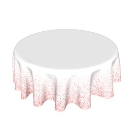 Rose Gold Tablecloth Round 60 Inch Vinyl Spring White Table Cloth Waterproof Fabric Tablecloths Decorative for Holiday Home Party Wedding Picnic