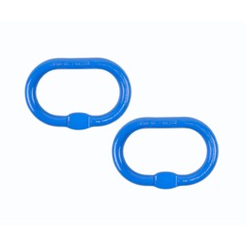Mytee Products (2 Pack 1/2 Inch Oblong Master Link for Chain & Wire Rope, Grade 100 - WLL 5,000 Lbs (2.3 Ton), Blue - 4:1 Safety Factor - Alloy Steel, Heavy-Duty, Oval Master Link Ring for Lifting