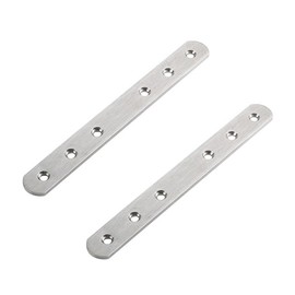 2 Pcs Flat Joining Plates, 197 x 20 Stainless Steel Flat Brackets, for Wood Metal Furniture Fixing Repair Connector