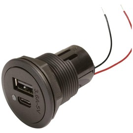 ProCar 67341000 Power USB-C/A Double Socket Black