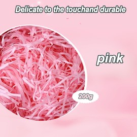200g Pink Shredded Tissue Paper Pink Tissue Paper for Gift Boxes Shredded Tissue Paper for Gift Boxes for Hampers and Gift Box Stuffing Filling, Basket Filler, Gift Packaging Decoration