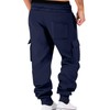 TRFIC Mens Fleece Cargo Sweatpants Heavyweight Elastic Waist Pants with