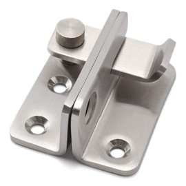 SDTC Tech Safety Door Latch with Padlock Hole Stainless Steel Flip Gate Latch Lock for Sliding Door/Cabinet Furniture/Bedroom etc, Brushed Finish(1 Pack L)