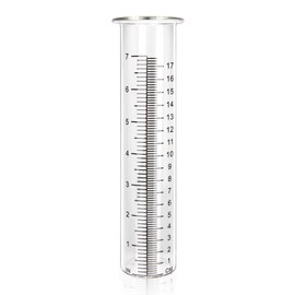 Neowah Glass Rain Gauge, 8.25 x 2.25 Inches, 7 Inch Capacity, Clear Tube with Measurement Markings