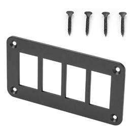 4 Way Rocker Toggle Switch Panel Housing Holder, Switch Panel Housing Bracket, Black Waterproof Anodized Aluminium Panel, with Screws for Car Marine Boat Truck RV SUV ATV UTV.