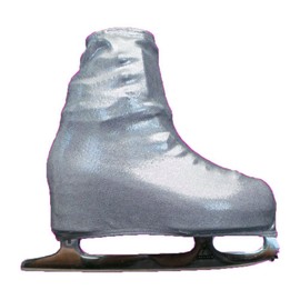 Kami-So Ice Skating Metallic Boot Covers Skatewear (Silver, Child)
