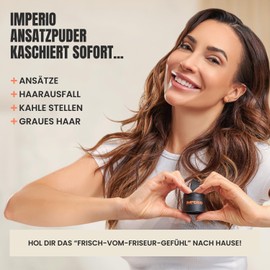 IMPERIO Root Powder - Hair Concealer for Hair Thickening for Women and Men, Waterproof Hair Makeup for Concealing Roots - 4 g (Copper Red)