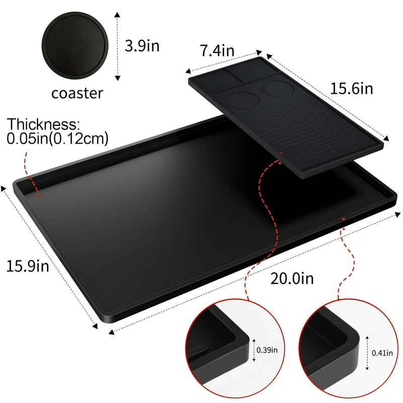 Coffee Machine Mat Sets Silicone Dish Drying Pad Kitchen Station