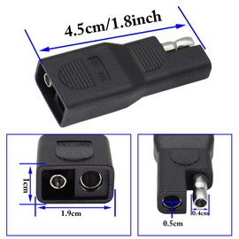 zdyCGTime SAE to SAE Polarity Reverse Adapter 2Pin SAE Connector Extension Solar Panel Power SAE Male to Female Plug Adapter Connectors,for Quick Disconnect Extension Cable(4Pack)