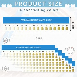 50 Pieces Teeth Shade Guide Teeth Whitening Shade Chart Tooth Bleaching Guide Porcelain Dental Teeth Color Cards Dental Equipment for Dentist or Household Oral Care