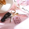 Pink Blue White Initial Letter Keychain Gift for Women Girls