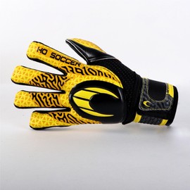 HO Soccer HG Initial NG Hardground Unisex Kids Goalkeeper Gloves, Black/Yellow, Size 7