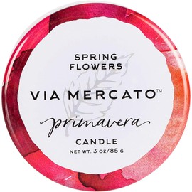 Via Mercato Spring Flowers Mini Candle Set 30oz Jasmine Rose Iris Scented Gift Ready