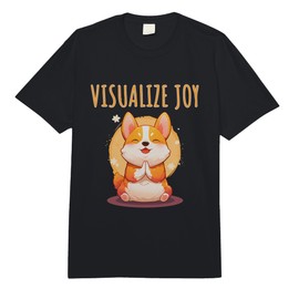 Namaste Corgi: Visualize Joy and Peace Comfort Colors Adult Heavyweight T-Shirt