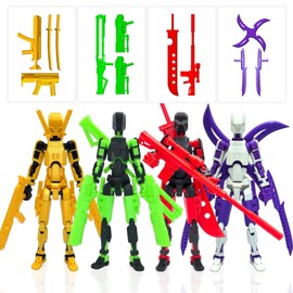 7.1" T13 Action Figure for Kids,3D Printed Titan 13 Figure with Multiple Accessories,Dummy 13 Christmas Stocking Stuffer Gift for Boys and Girls(4 PCS)