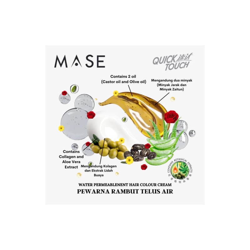 MASE [Ammonia Free] Mase Quick Touch Hair Colour Dye Cream