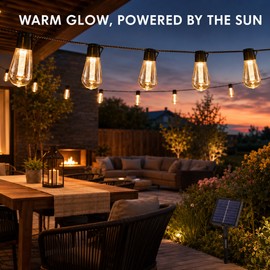 Solar LED Papaya String Lights, Warm White Waterproof Outdoor Lanterns with 8 Lighting Modes, 5M 10 LED or 8M 20 LED for Patio, Garden, Party & Camping