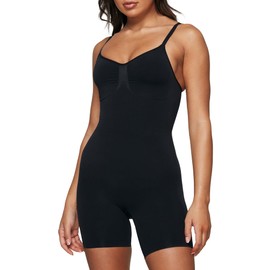 Benassie Women's Shapewear Bodysuit Tummy Control Body Shaper Seamless Sculpting Snatched Waist Body Suit (Black, Medium)
