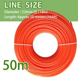 DY.2ten Strimmer Line, 0.118in x 164ft Universal Strimmer Wire Heavy Duty, Nylon Replacement Round Grass Strimmer String Line, Strong Trimmer Cord, Orange
