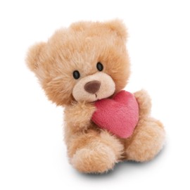 NICI 61559 Cuddly Toy Bear with Heart 18 cm Light Brown Soft Plush Toy Cute Plush Toy for Cuddling and Playing, for Children and Adults, Great Gift Idea