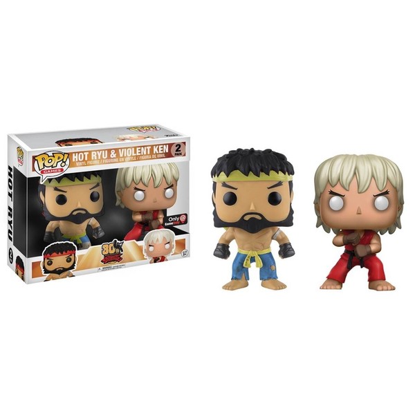 MPreview Street Fighter 30th Anniversary Pop! Games 2 Pack Hot Ryu and Violent Ken Exclusive Vinly Figure Rare