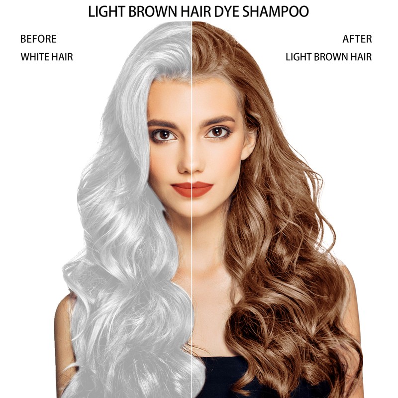 Farndu Light Brown Hair Dye Shampoo for Women Men, Instant
