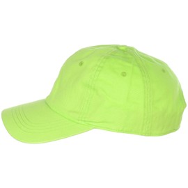 BYOS Unisex Classic Basic Solid Canvas Cotton Baseball Cap Hat, Curved Brim Adjustable Size, Colors (Relaxed Style-Neon Lime)