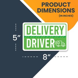 Magnet Me Up Green Delivery Driver Frequent Stops Magnet Decal, 5x8 inch, Automotive Magnet for Car, Truck, SUV, Vehicle Safety Sign for Flex Delivery Driver and Food Delivery, Crafted in USA
