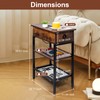 Cazacomzy Skinny End Tables with USB Ports and Outlets for