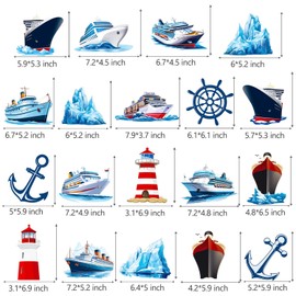 Nautical Party Hanging Swirls 20Pcs Cruise Ship Birthday Hanging Decorations Ocean Ship Theme Ceiling Streamers Nautical Sailing Party Decorations for Anchor Lighthouse Birthday Baby Shower Supplies