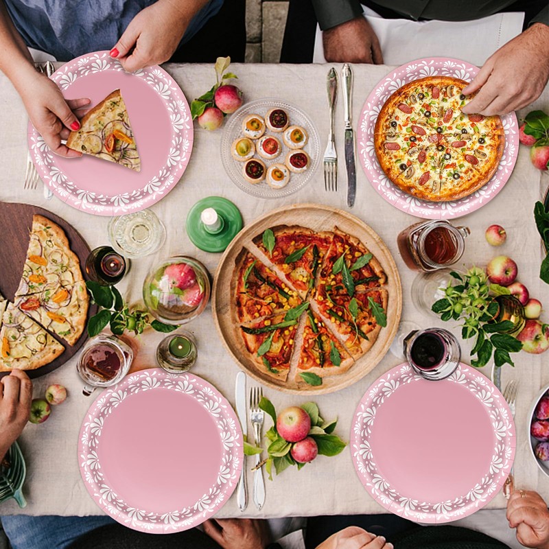 100Pcs Cielito Lindo Plates, 9 Inch Mexican Paper Plates for