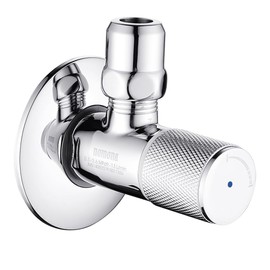 nomona Water Angle Valve with Single Lever, Wall Connection G1/2 Inch x G3/8 Inch Spout Basin Tap, Brass Chrome Plating Angle Valve for G3/8 Inch Bathroom Kithchen Tap (Marking: Blue)
