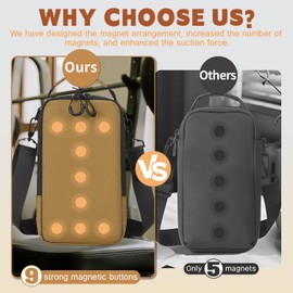 Kleiner magnetischer Turnbeutel für Damen und Herren mit 9 leistungsstarken Magneten, magnetischer Wasserflaschenhalter, Mini-Umhängetasche für Sport, Arbeit, khaki, modisch