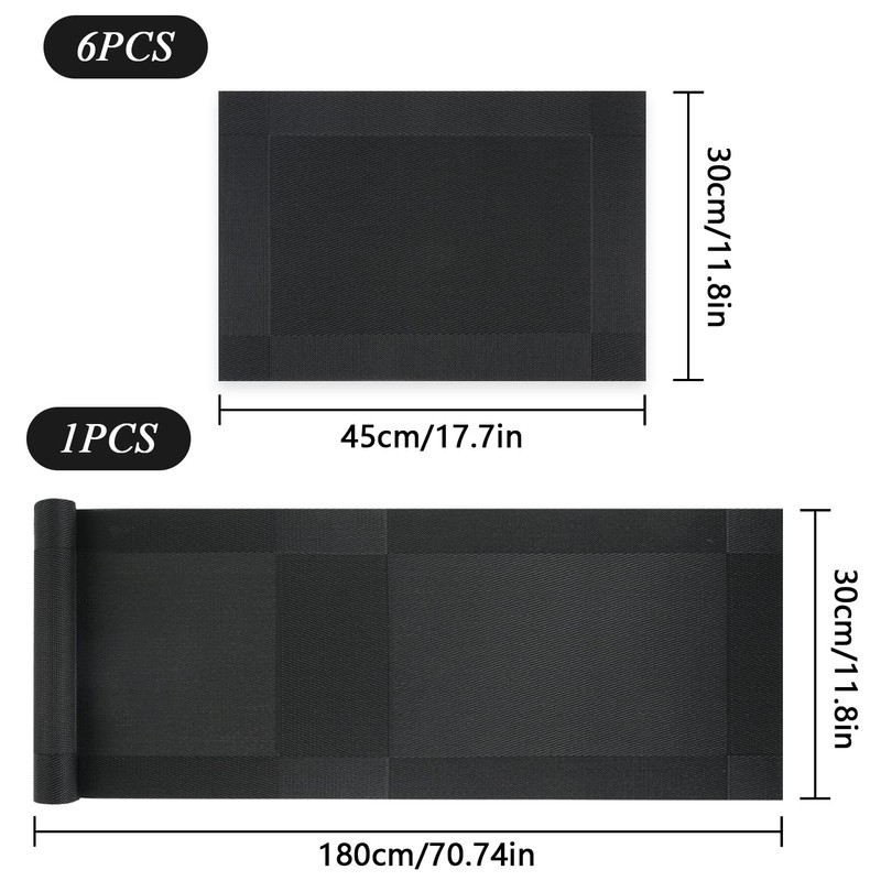Homcomodar Table Place Mat Set of 6 with 180cm Table