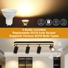 LED 4 Light Track Lighting Spotlight Kit, Black Ceiling Spotlights,