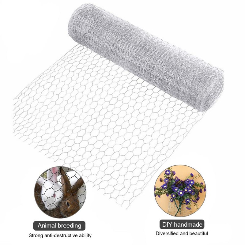 DEARLIVES Chicken Netting Wire Roll, 35cm x 10m Galvanized Metal