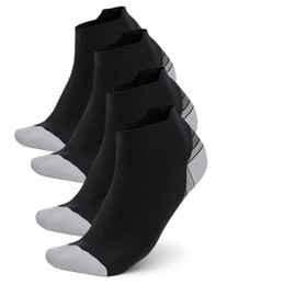 Canotagio Set de 2 Pares de Calcetines/Calcetas para hombre y mujer de compresión. Calcetines Deportivos perfectos para Correr/Running y Mejorar la circulación. Running Socks (Gris, L/XL)