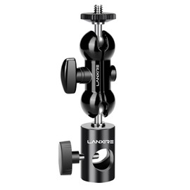 Lanxire Light Stand Mount and Articulated 1/4''-20 Double Mini Ball Head for Monitor/LED Light