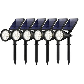 InnoGear Solar Lights Outdoor Waterproof Solar Garden Light for Outside Yard Landscape Lighting Pathway Spot Lights Spotlight Wall Light Auto On/Off, Pack of 6 (White)